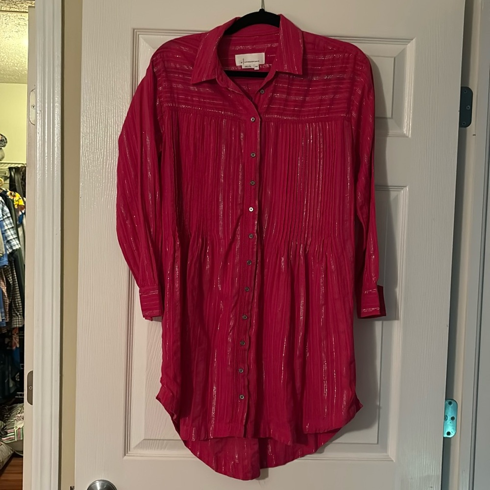 Euc Anthropologie fuchsia shirt dress